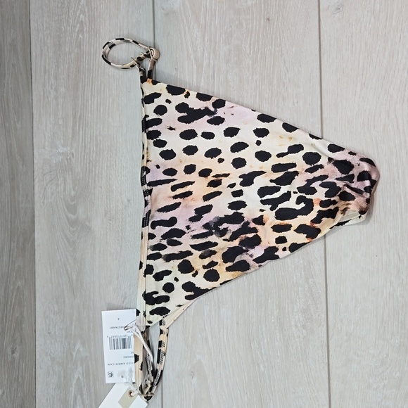 NWT Good American Women Rose Waist Cheeky Cheetah Swim Bikini Bottom sz 4/XL - Picture 9 of 10